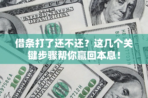 武汉借条打了还不还？这几个关键步骤帮你赢回本息！