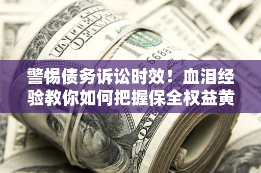 武汉警惕债务诉讼时效！血泪经验教你如何把握保全权益黄金期